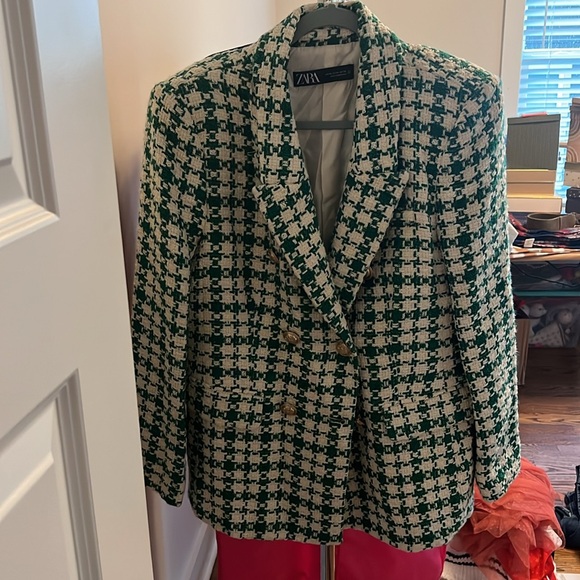 Zara Green and white blazer - Picture 5 of 6
